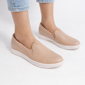 TÊNIS FEMININO ORTOPÉDICO SLIP ON NUDE - MODARE