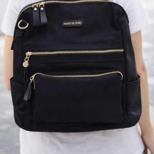 MOCHILA IMPERMEÁVEL PRETA- PAVÃO DE OURO