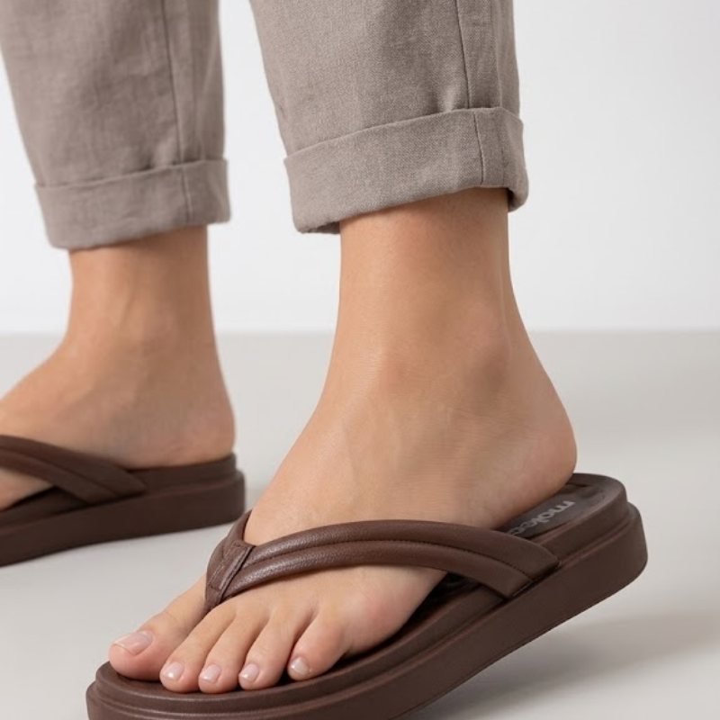 Tamanco Moleca Chocolate Feminino Plataforma Confortável