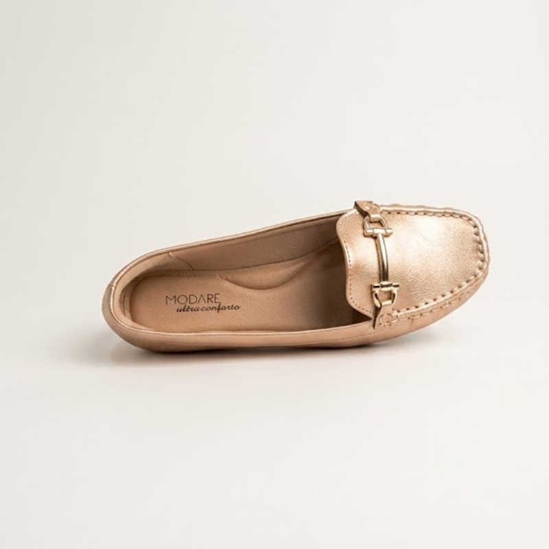 Mocassim Metalizado Dourado Modare Feminino Confortável - Imagem 3
